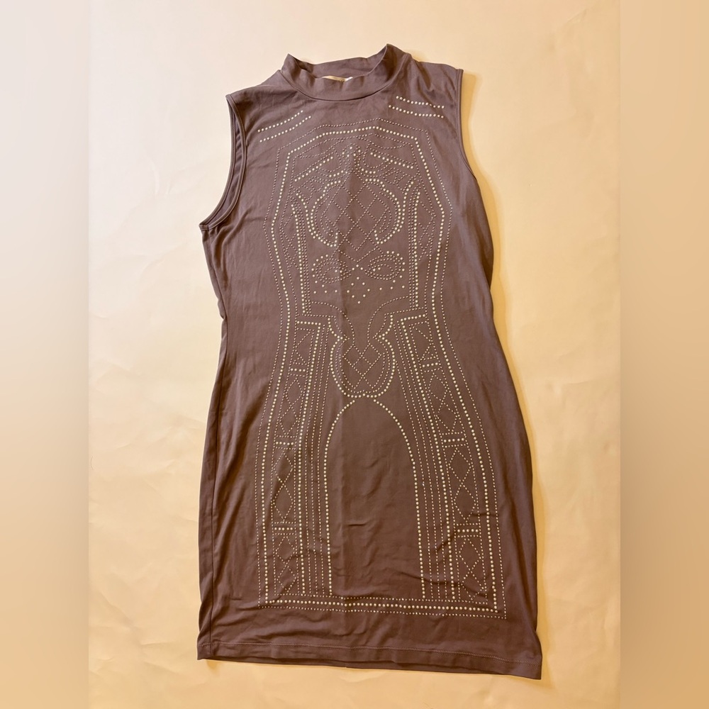 Say What? Brown Studded Mini Dress